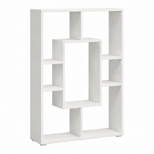 Bibliothèque de rangement blanche en panneaux de particules mélaminés 80 x 30 x 160 cm